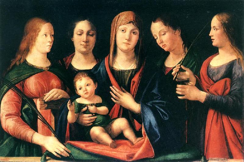 VIVARINI, family of painters Mary and Child with Sts Mary Magdalene and Catherine France oil painting art